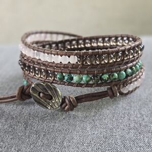New HANDMADE Gemstones Wrap Bracelet
